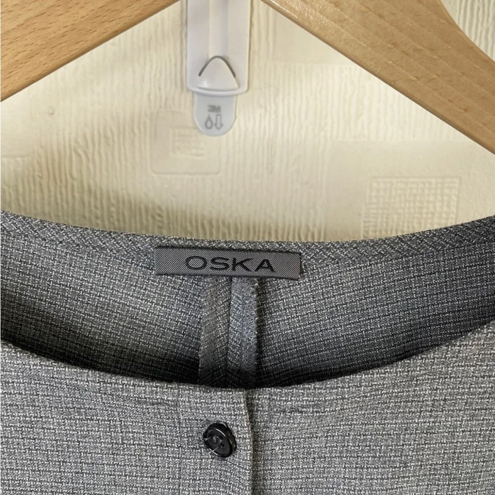 Oska Plisse Pleated Dress Oversized Lagenlook Shirt Dress Pockets Grey US0 UK8 - Picture 4 of 7